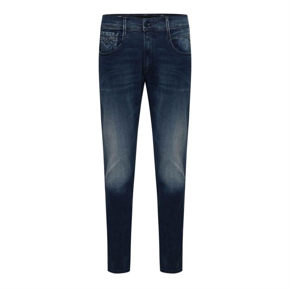 Replay Mens Anbass Cotton Blend Slim Jeans / Blue